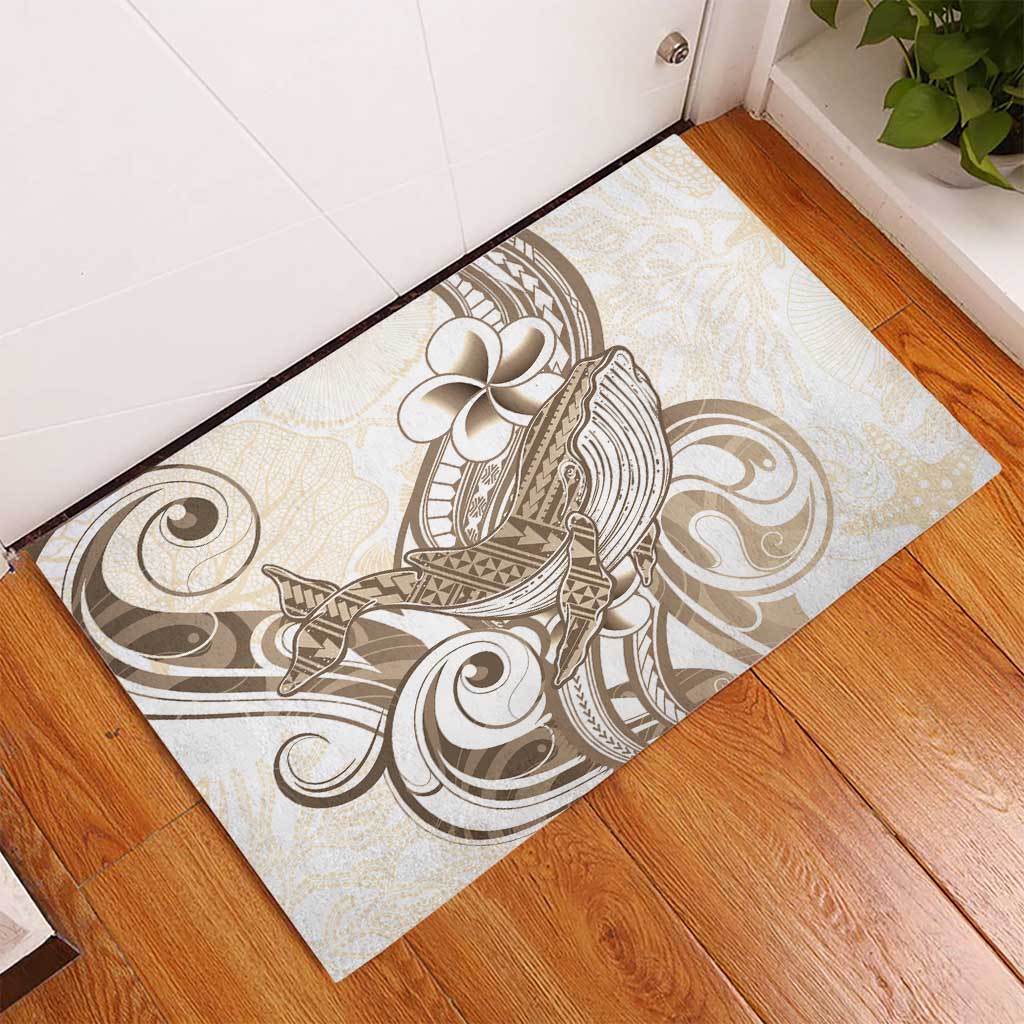 Brown Hawaii Humpback Whale Rubber Doormat Polynesian Tribal Ocean Vibes