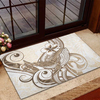 Brown Hawaii Humpback Whale Rubber Doormat Polynesian Tribal Ocean Vibes