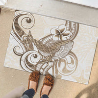 Brown Hawaii Humpback Whale Rubber Doormat Polynesian Tribal Ocean Vibes