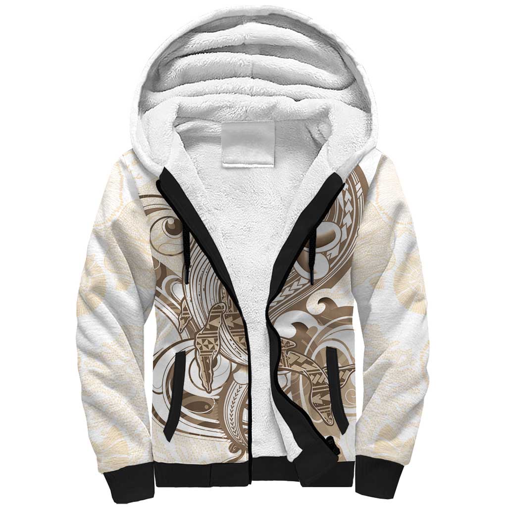 Brown Hawaii Humpback Whale Sherpa Hoodie Polynesian Tribal Ocean Vibes LT14 Unisex Brown - Polynesian Pride
