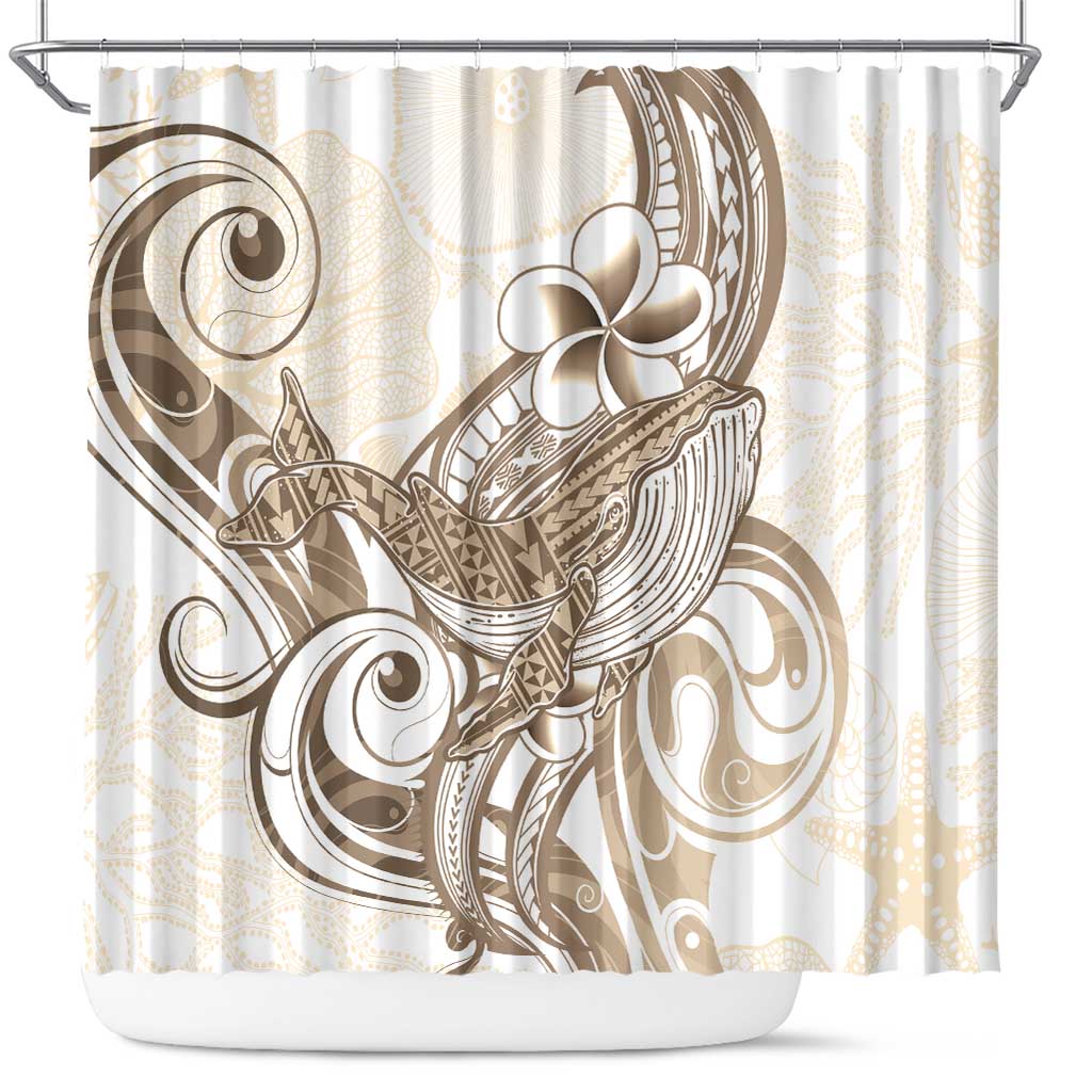 Brown Hawaii Humpback Whale Shower Curtain Polynesian Tribal Ocean Vibes LT14 Brown - Polynesian Pride