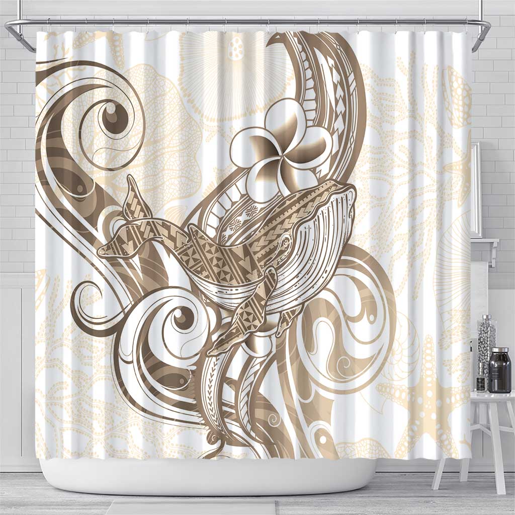 Brown Hawaii Humpback Whale Shower Curtain Polynesian Tribal Ocean Vibes