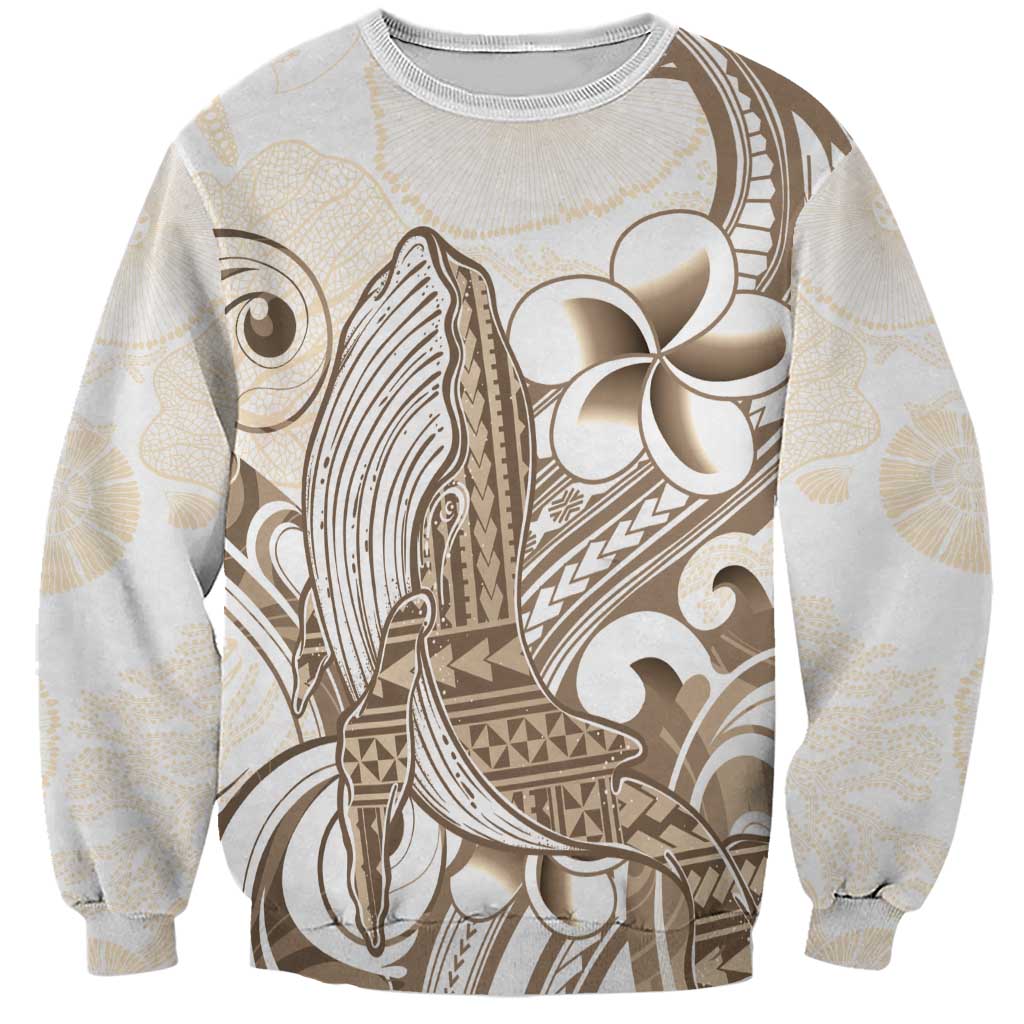 Brown Hawaii Humpback Whale Sweatshirt Polynesian Tribal Ocean Vibes