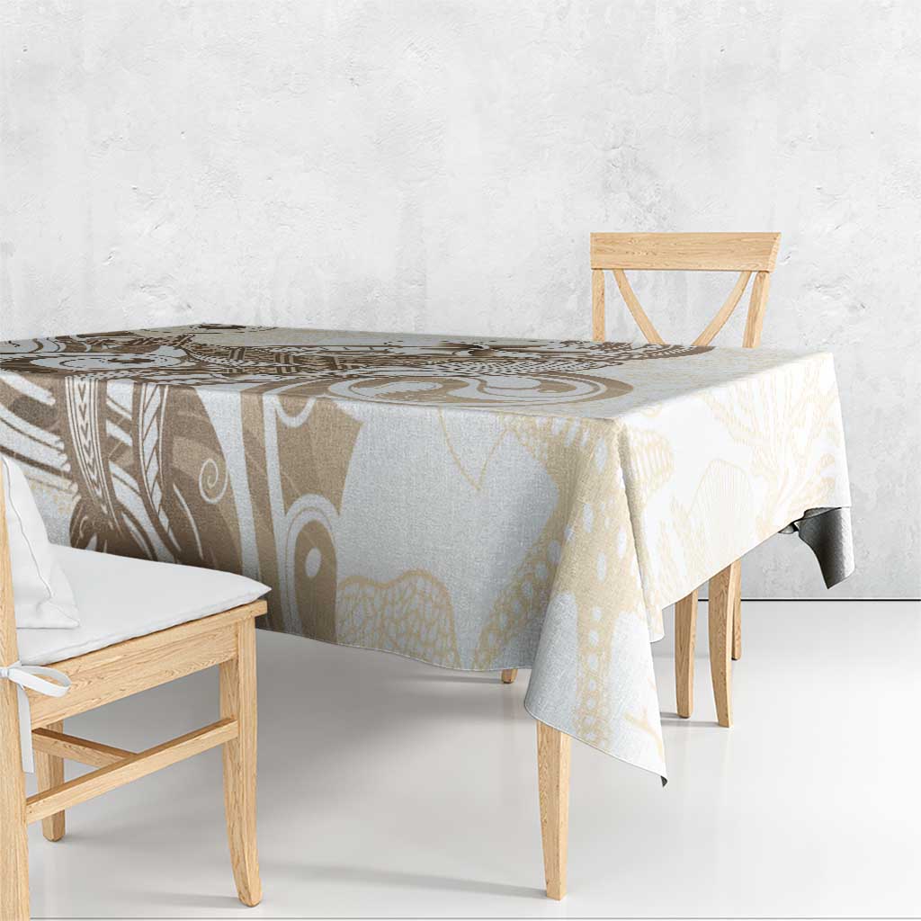 Brown Hawaii Humpback Whale Tablecloth Polynesian Tribal Ocean Vibes