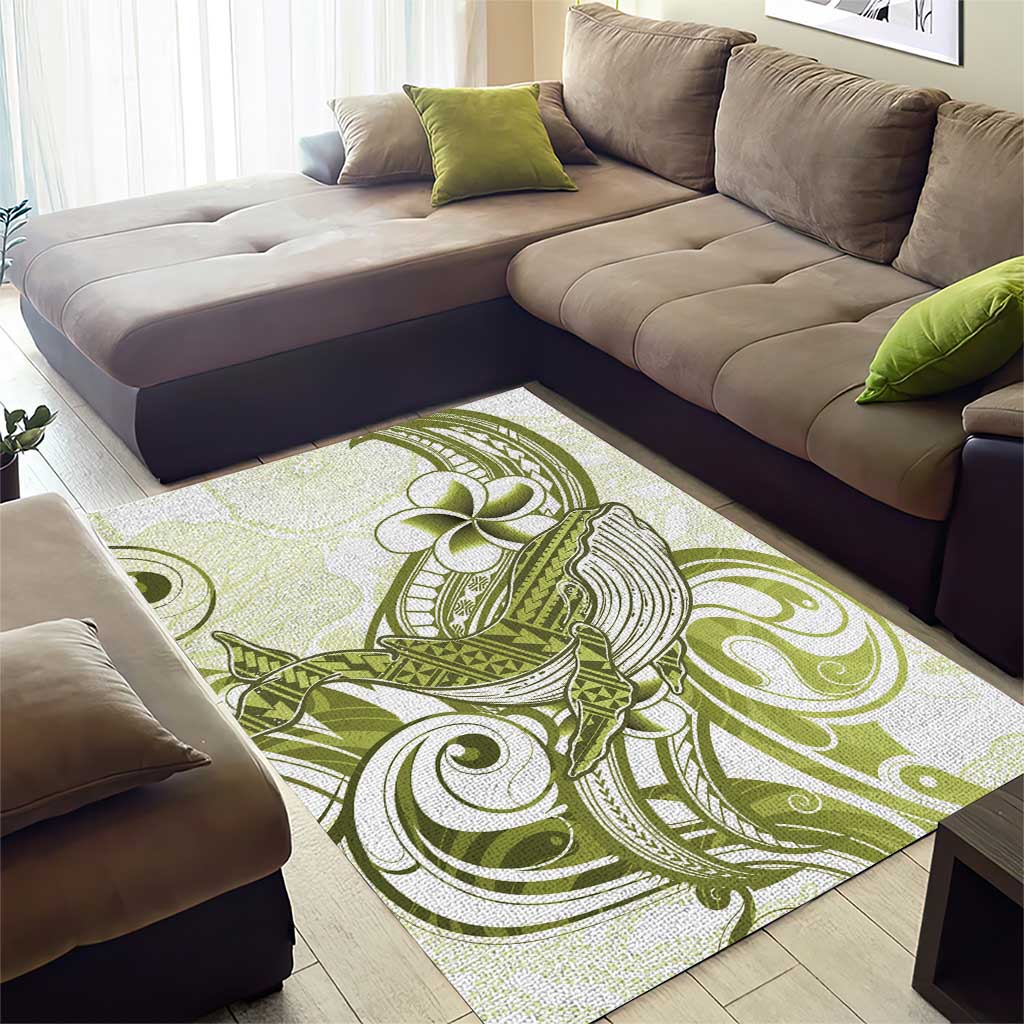 Lime Green Hawaii Area Rug Humpback Whale Tattoo Polynesian Tribal Ocean Vibes