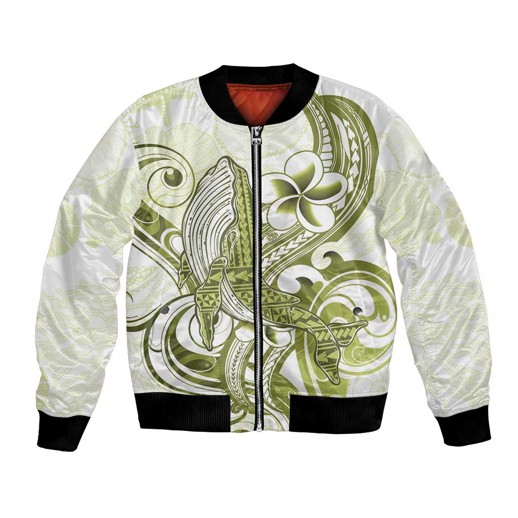 Lime Green Hawaii Bomber Jacket Humpback Whale Tattoo Polynesian Tribal Ocean Vibes LT14 Unisex Lime Green - Polynesian Pride