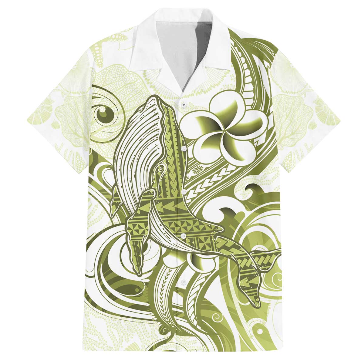 Lime Green Hawaii Family Matching Off Shoulder Short Dress and Hawaiian Shirt Humpback Whale Tattoo Polynesian Tribal Ocean Vibes