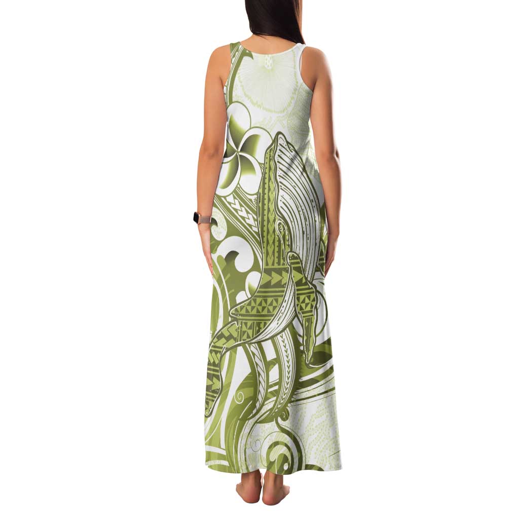 Lime Green Hawaii Family Matching Tank Maxi Dress and Hawaiian Shirt Humpback Whale Tattoo Polynesian Tribal Ocean Vibes