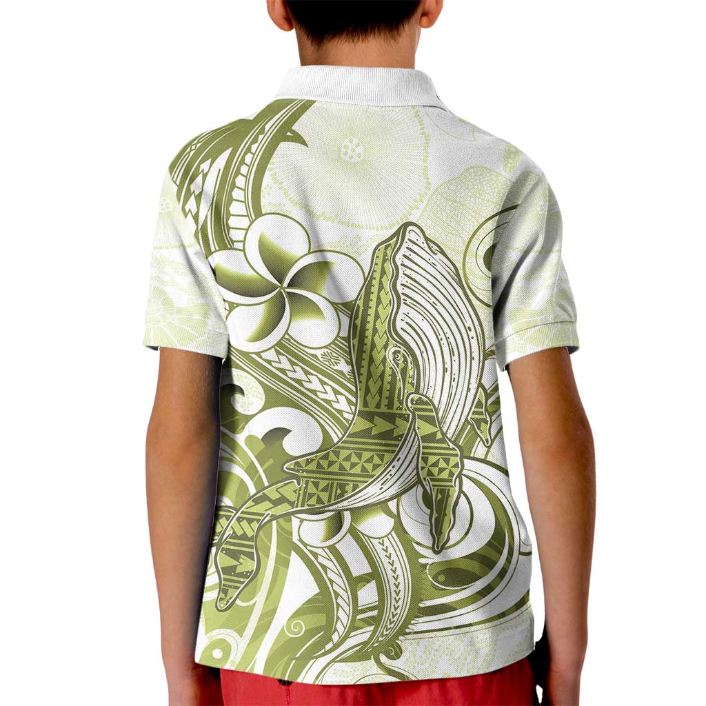 Lime Green Hawaii Kid Polo Shirt Humpback Whale Tattoo Polynesian Tribal Ocean Vibes