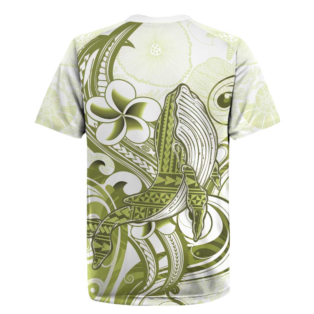 Lime Green Hawaii Rugby Jersey Humpback Whale Tattoo Polynesian Tribal Ocean Vibes