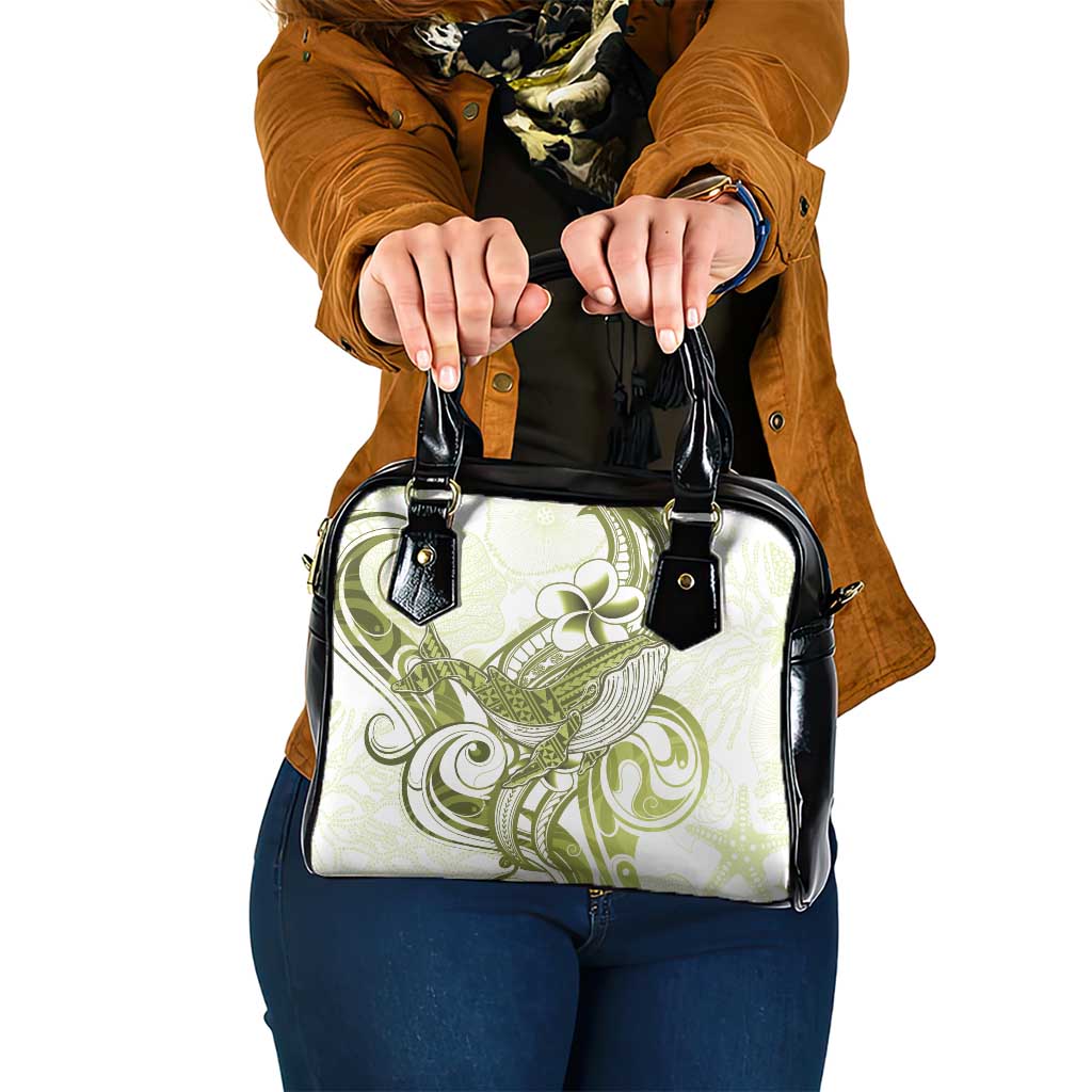 Lime Green Hawaii Shoulder Handbag Humpback Whale Tattoo Polynesian Tribal Ocean Vibes LT14 One Size Lime Green - Polynesian Pride