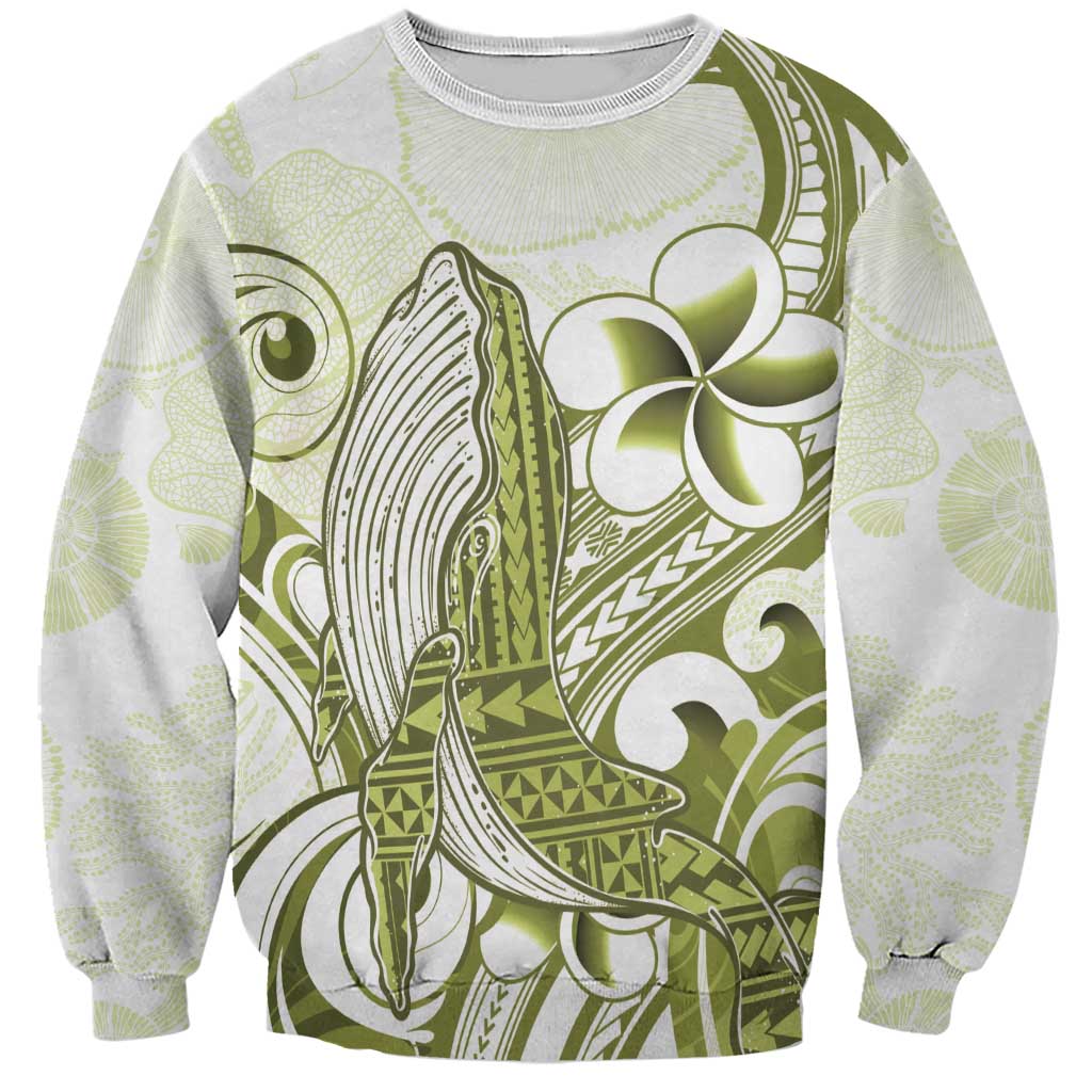 Lime Green Hawaii Sweatshirt Humpback Whale Tattoo Polynesian Tribal Ocean Vibes