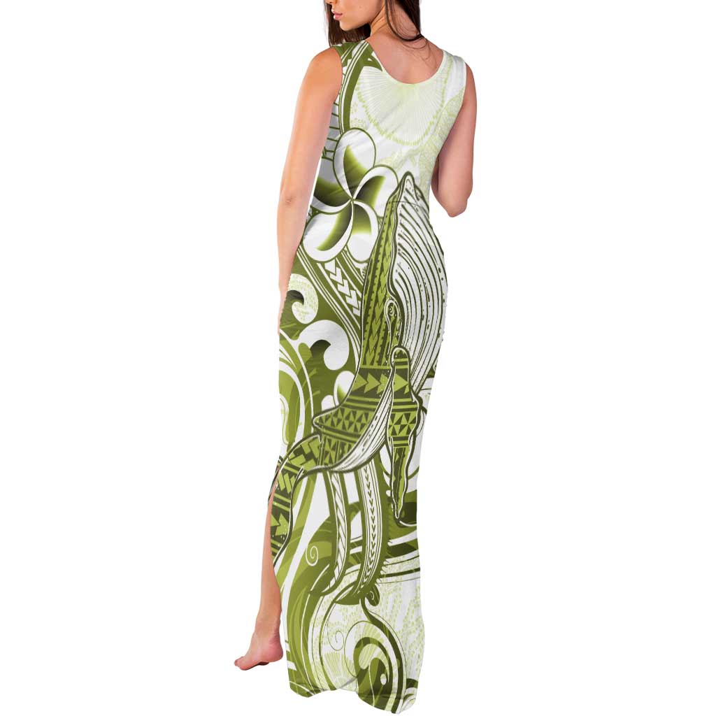 Lime Green Hawaii Tank Maxi Dress Humpback Whale Tattoo Polynesian Tribal Ocean Vibes