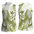 Lime Green Hawaii Women Sleeveless Polo Shirt Humpback Whale Tattoo Polynesian Tribal Ocean Vibes