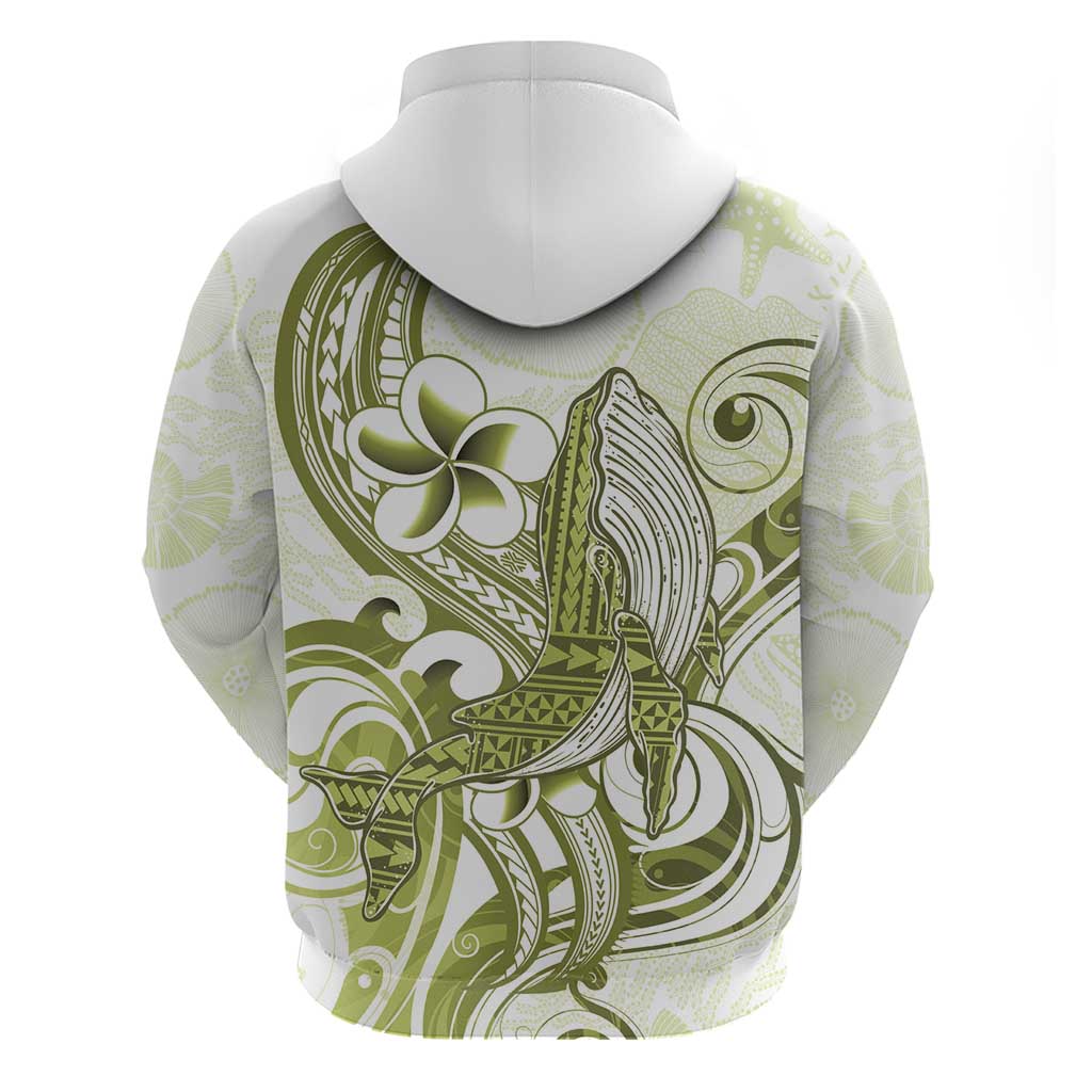 Lime Green Hawaii Zip Hoodie Humpback Whale Tattoo Polynesian Tribal Ocean Vibes