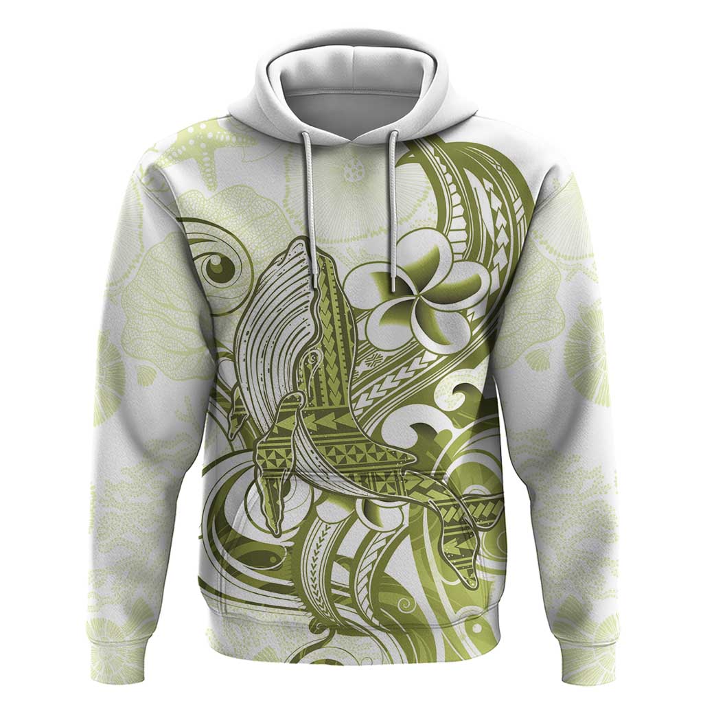 Lime Green Hawaii Zip Hoodie Humpback Whale Tattoo Polynesian Tribal Ocean Vibes