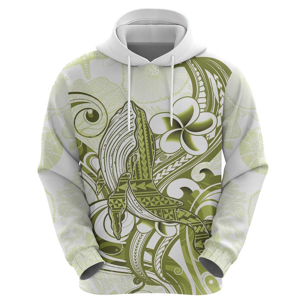 Lime Green Hawaii Zip Hoodie Humpback Whale Tattoo Polynesian Tribal Ocean Vibes