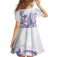 Purple Hawaii Family Matching Long Sleeve Bodycon Dress and Hawaiian Shirt Humpback Whale Tattoo Polynesian Tribal Ocean Vibes