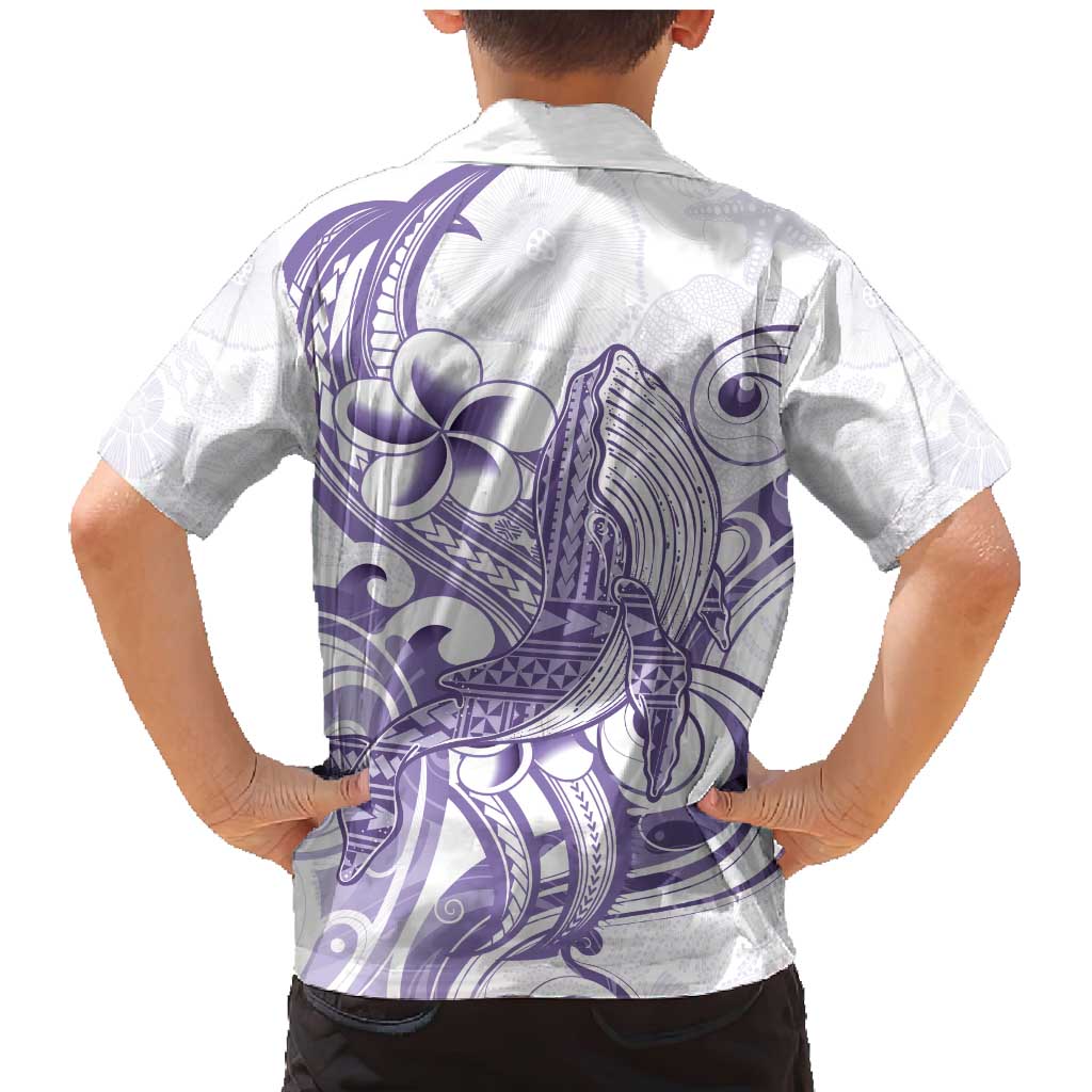 Purple Hawaii Family Matching Mermaid Dress and Hawaiian Shirt Humpback Whale Tattoo Polynesian Tribal Ocean Vibes