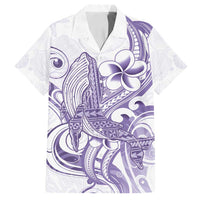 Purple Hawaii Family Matching Off Shoulder Maxi Dress and Hawaiian Shirt Humpback Whale Tattoo Polynesian Tribal Ocean Vibes