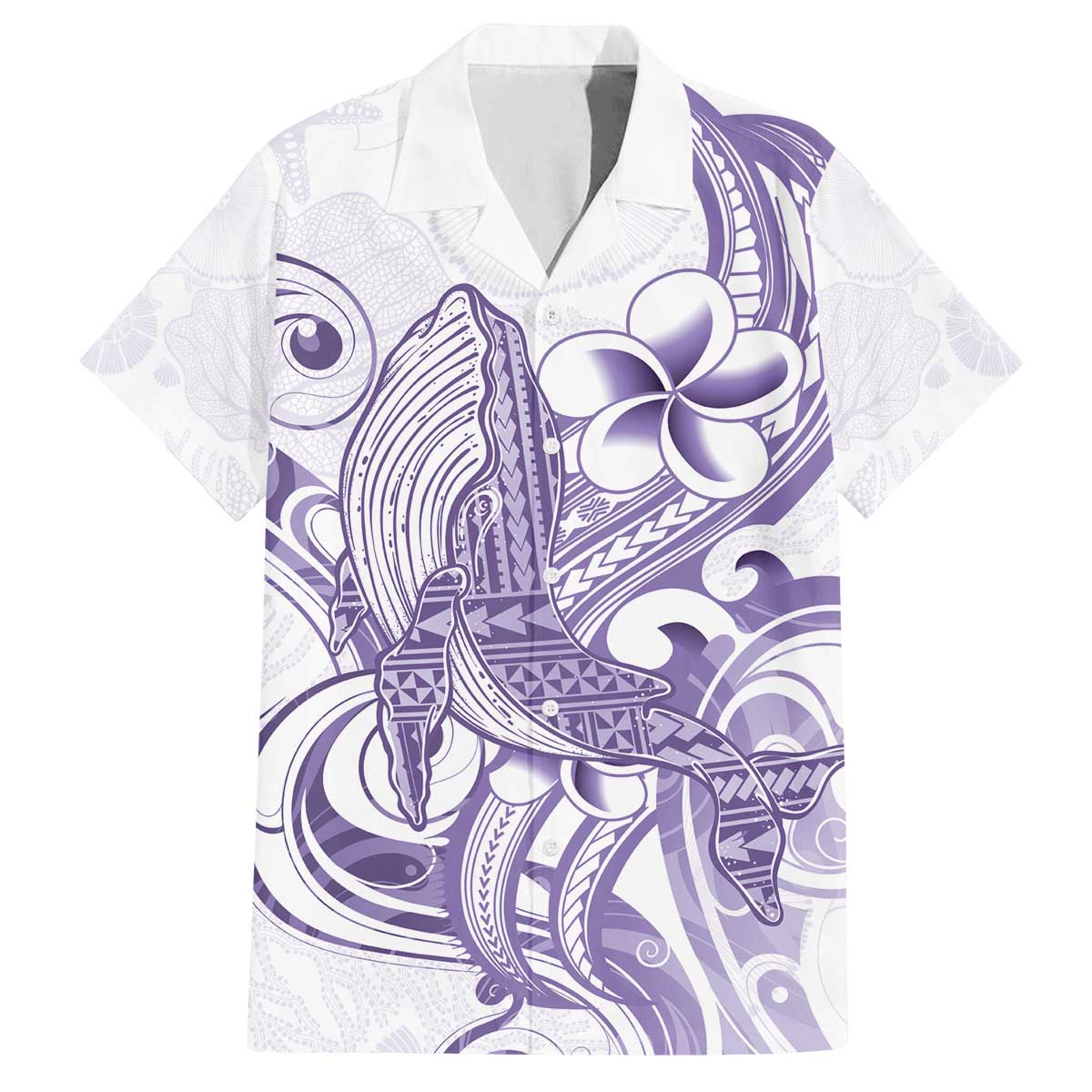 Purple Hawaii Family Matching Puletasi and Hawaiian Shirt Humpback Whale Tattoo Polynesian Tribal Ocean Vibes