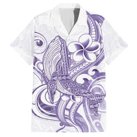 Purple Hawaii Family Matching Puletasi and Hawaiian Shirt Humpback Whale Tattoo Polynesian Tribal Ocean Vibes