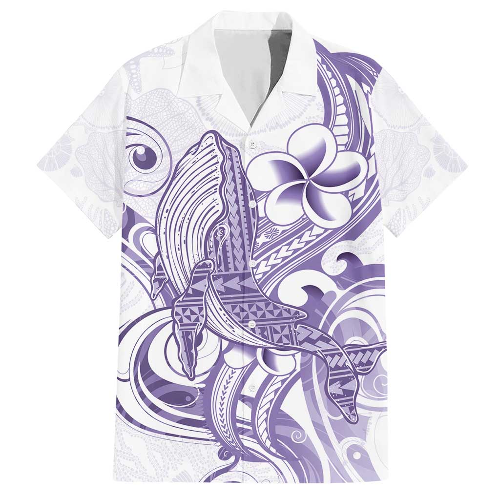 Purple Hawaii Family Matching Short Sleeve Bodycon Dress and Hawaiian Shirt Humpback Whale Tattoo Polynesian Tribal Ocean Vibes