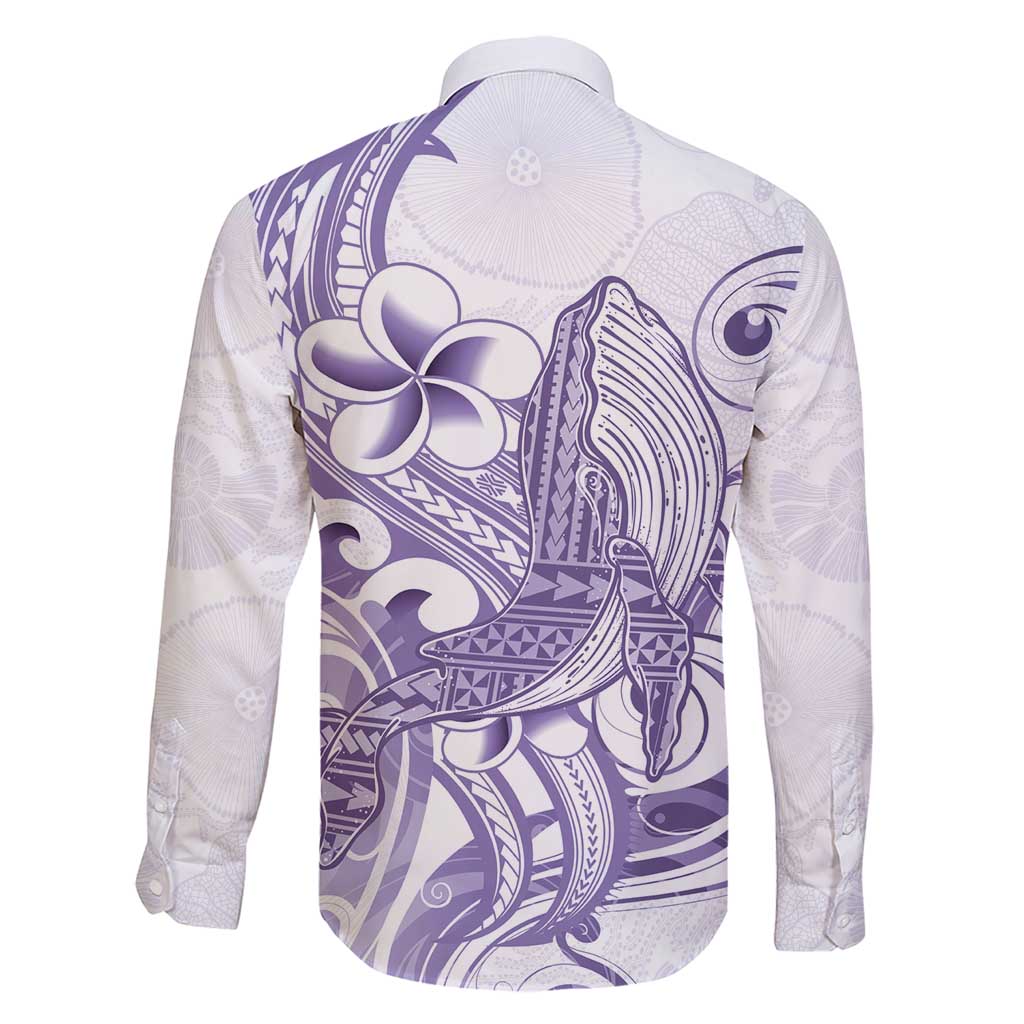 Purple Hawaii Family Matching Short Sleeve Bodycon Dress and Hawaiian Shirt Humpback Whale Tattoo Polynesian Tribal Ocean Vibes