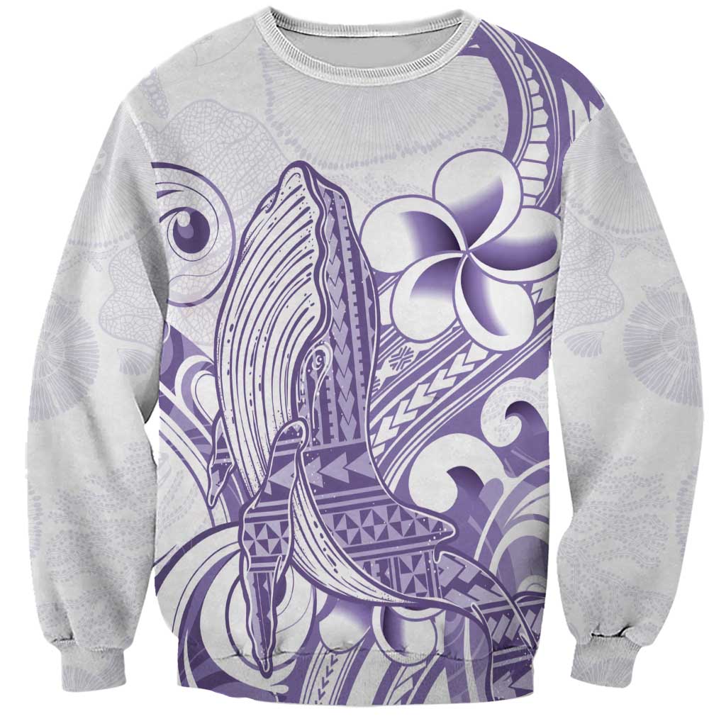 Purple Hawaii Sweatshirt Humpback Whale Tattoo Polynesian Tribal Ocean Vibes