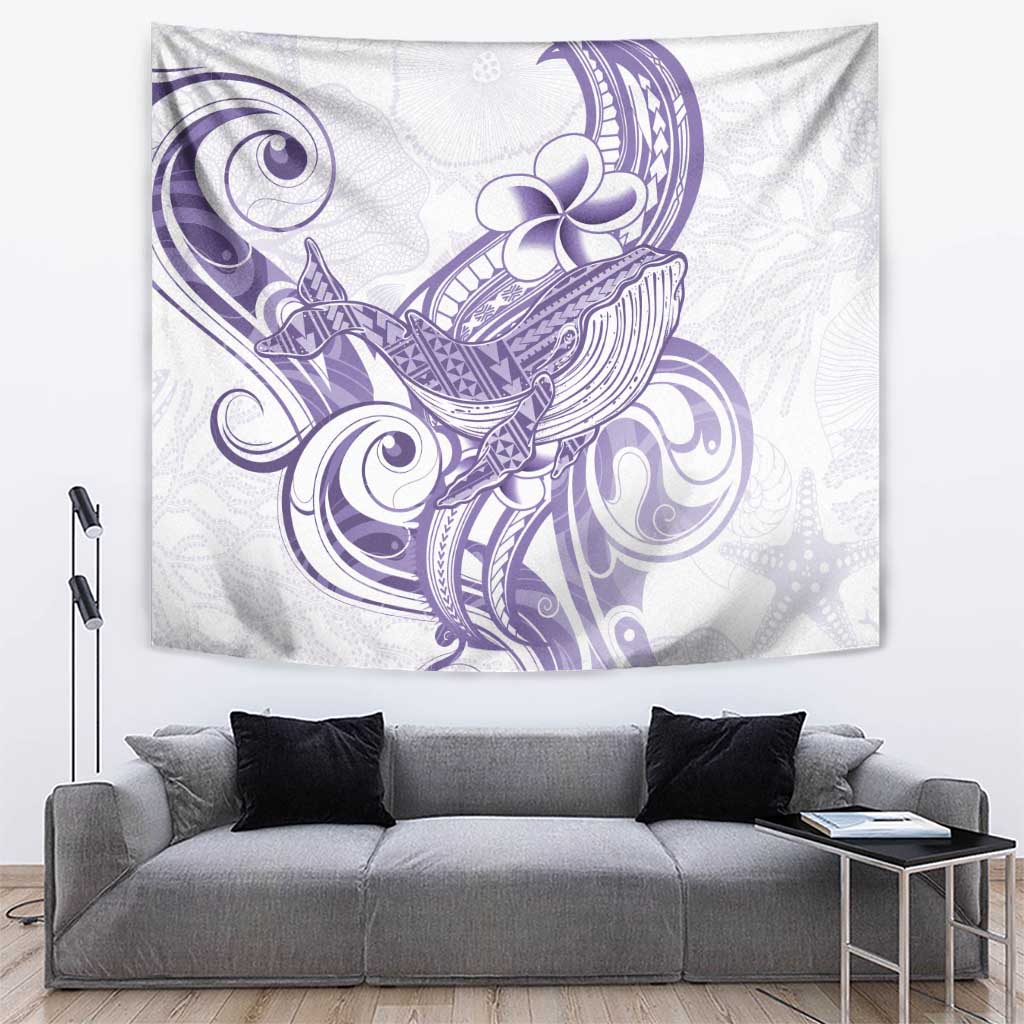 Purple Hawaii Tapestry Humpback Whale Tattoo Polynesian Tribal Ocean Vibes LT14 Purple - Polynesian Pride
