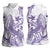 Purple Hawaii Women Sleeveless Polo Shirt Humpback Whale Tattoo Polynesian Tribal Ocean Vibes
