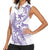 Purple Hawaii Women Sleeveless Polo Shirt Humpback Whale Tattoo Polynesian Tribal Ocean Vibes