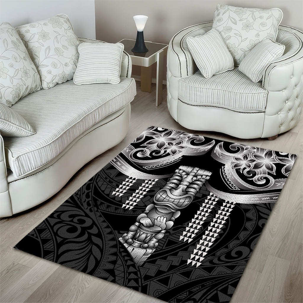 Tiki Drum Hawaii Area Rug Hawaiian Kakau Tattoo Style