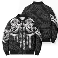Tiki Drum Hawaii Bomber Puffer Jacket Hawaiian Kakau Tattoo Style