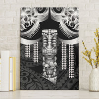 Tiki Drum Hawaii Canvas Wall Art Hawaiian Kakau Tattoo Style