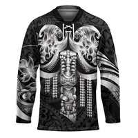 Tiki Drum Hawaii Hockey Jersey Hawaiian Kakau Tattoo Style