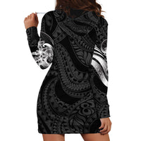 Tiki Drum Hawaii Hoodie Dress Hawaiian Kakau Tattoo Style