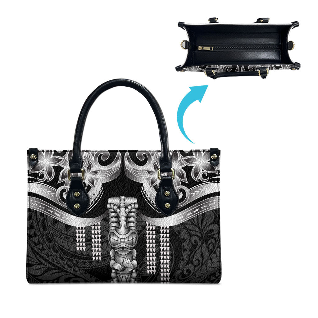 Tiki Drum Hawaii Leather Bag Hawaiian Kakau Tattoo Style