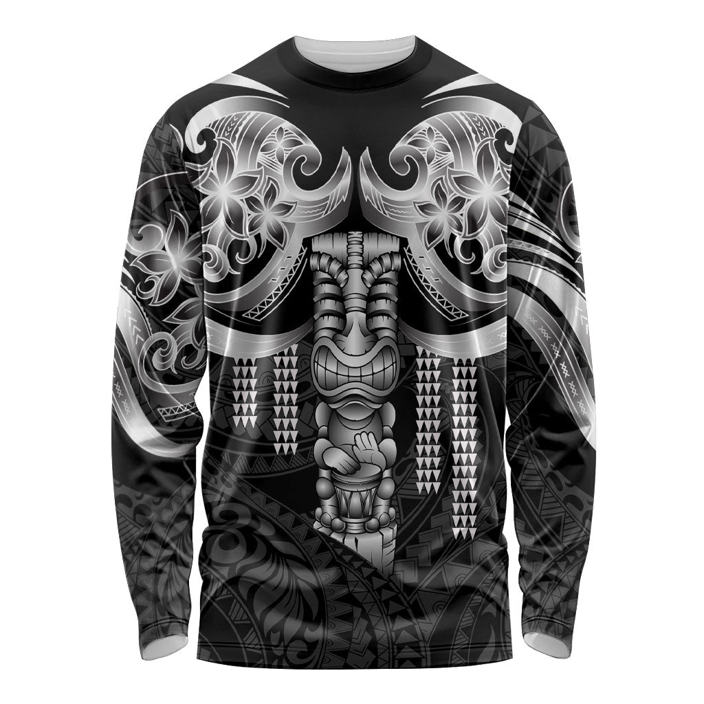 Tiki Drum Hawaii Long Sleeve Shirt Hawaiian Kakau Tattoo Style