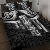 Tiki Drum Hawaii Quilt Bed Set Hawaiian Kakau Tattoo Style