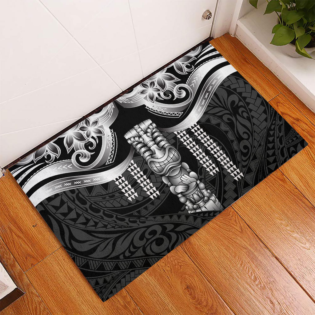 Tiki Drum Hawaii Rubber Doormat Hawaiian Kakau Tattoo Style