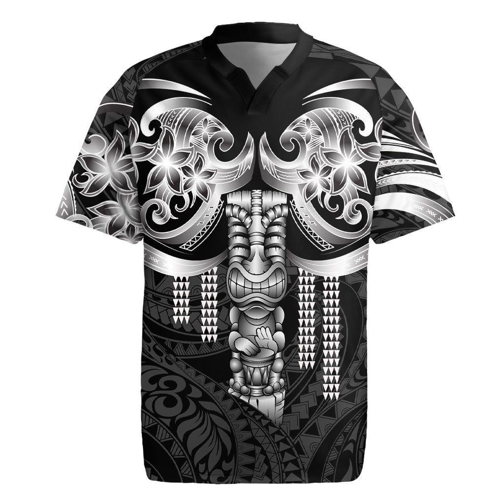Tiki Drum Hawaii Rugby Jersey Hawaiian Kakau Tattoo Style