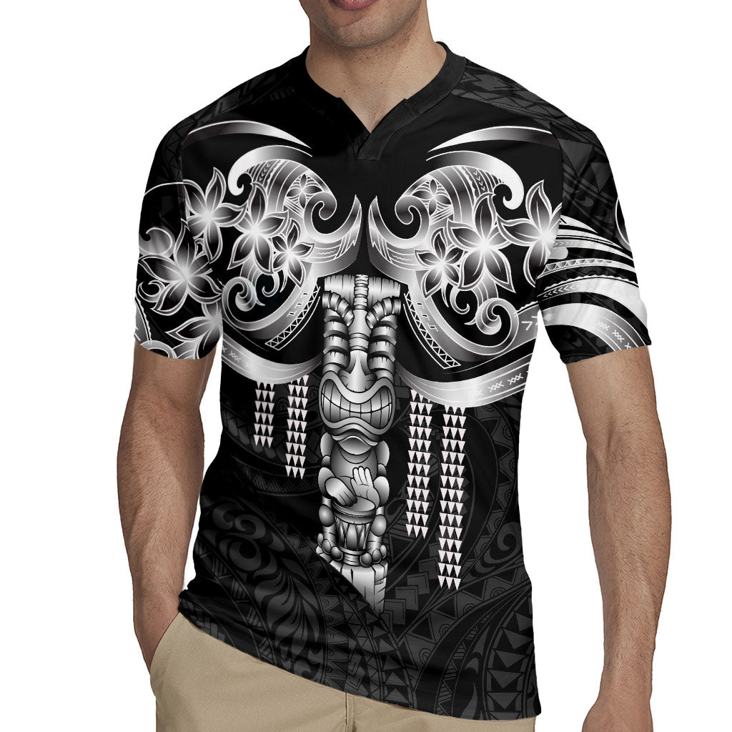 Tiki Drum Hawaii Rugby Jersey Hawaiian Kakau Tattoo Style
