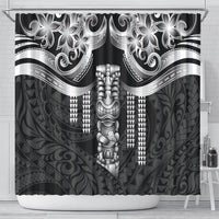 Tiki Drum Hawaii Shower Curtain Hawaiian Kakau Tattoo Style
