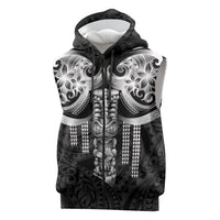 Tiki Drum Hawaii Sleeveless Zip Hoodie Hawaiian Kakau Tattoo Style