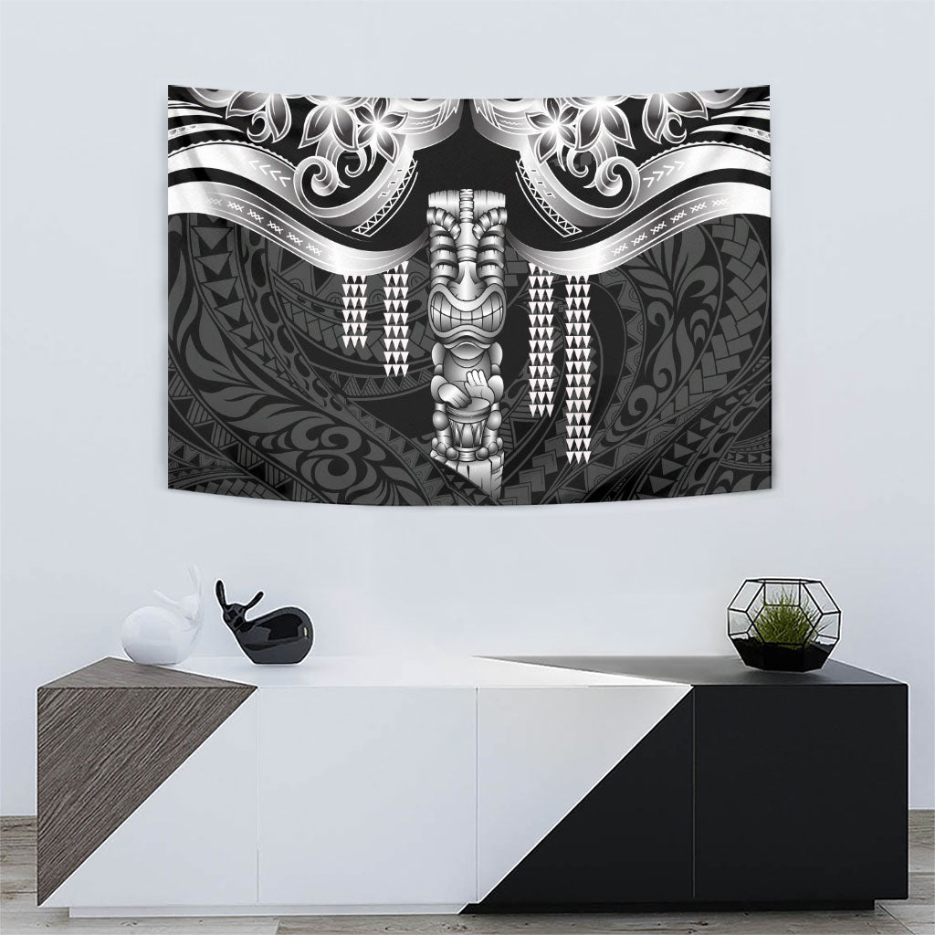 Tiki Drum Hawaii Tapestry Hawaiian Kakau Tattoo Style