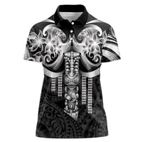 Tiki Drum Hawaii Women Polo Shirt Hawaiian Kakau Tattoo Style