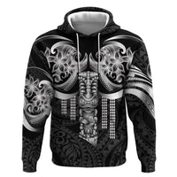 Tiki Drum Hawaii Zip Hoodie Hawaiian Kakau Tattoo Style