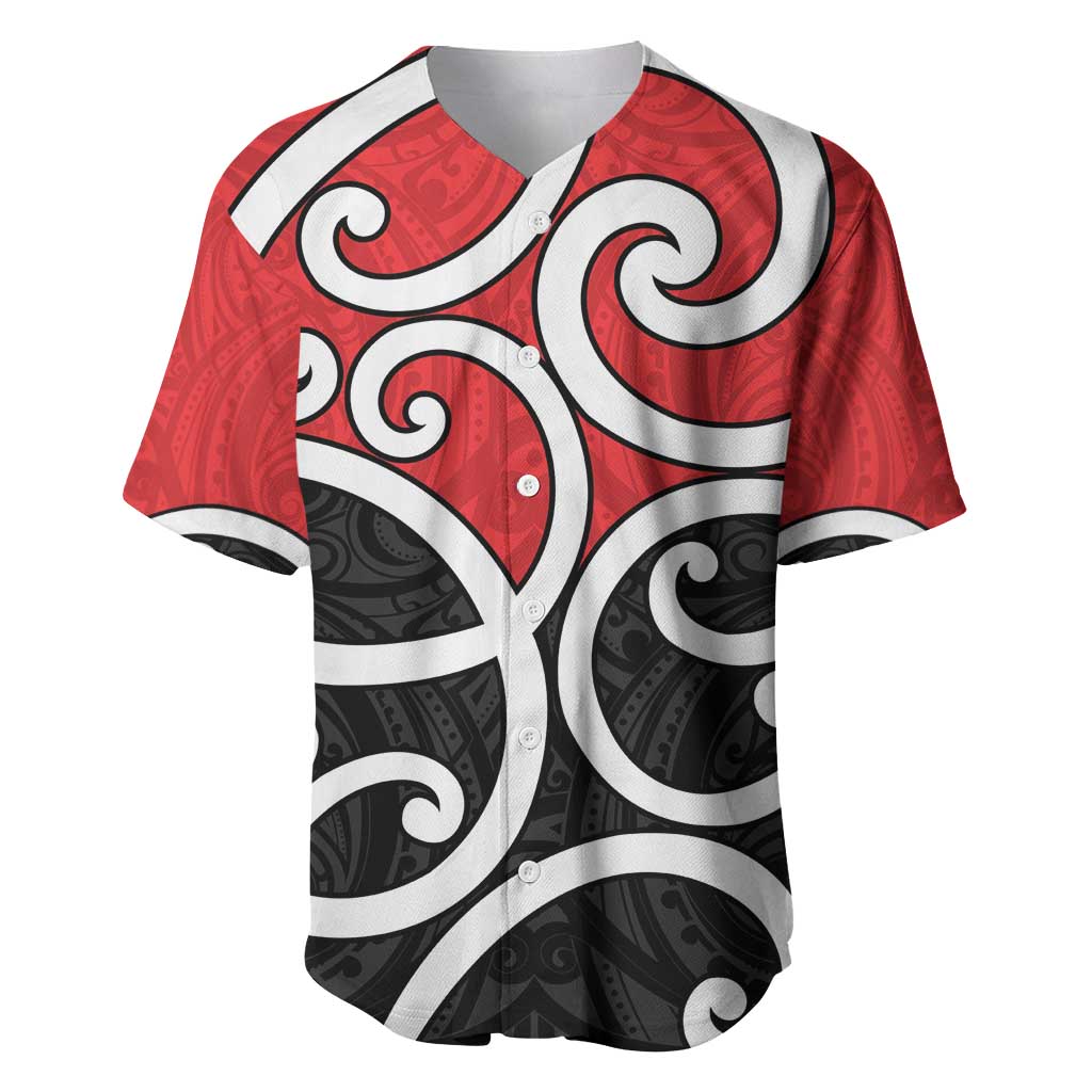 New Zealand Baseball Jersey Maori Koru Tino Rangatiratanga Color - Polynesian Pride