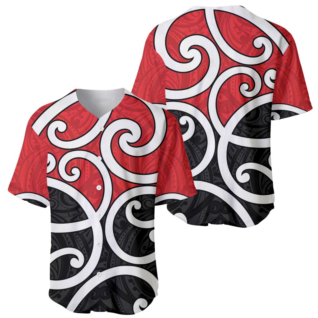 New Zealand Baseball Jersey Maori Koru Tino Rangatiratanga Color - Polynesian Pride